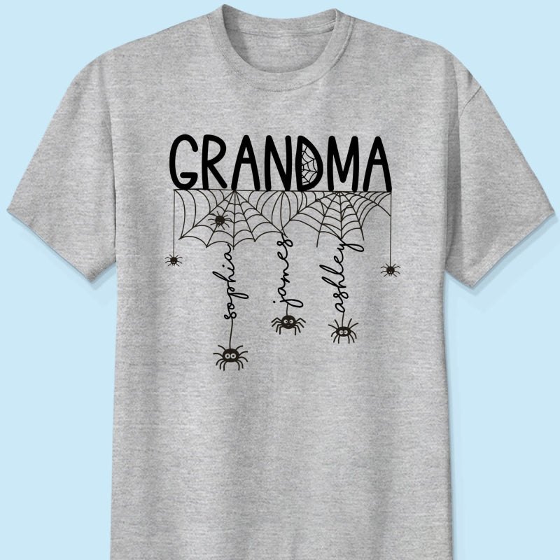 Halloween Grandma Mom Spooky Spiders - Personalized Shirt