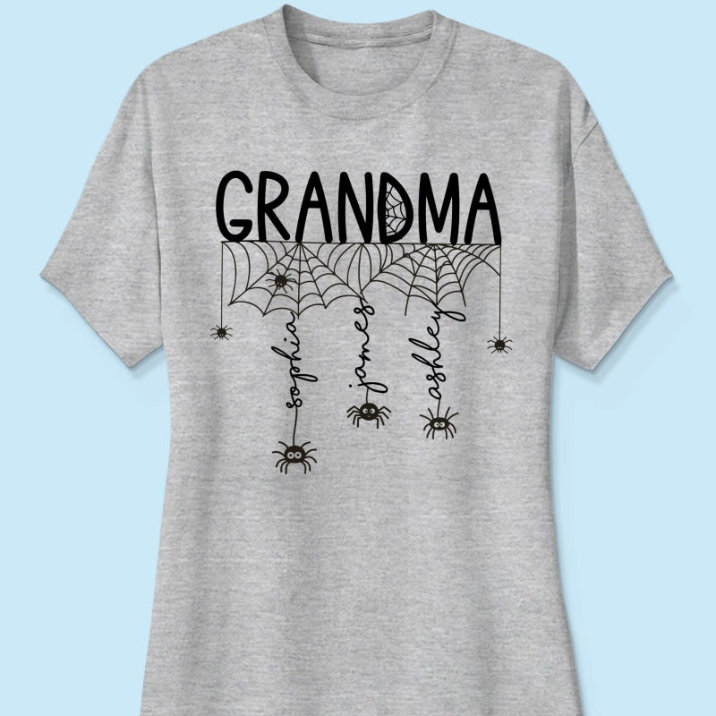 Halloween Grandma Mom Spooky Spiders - Personalized Shirt