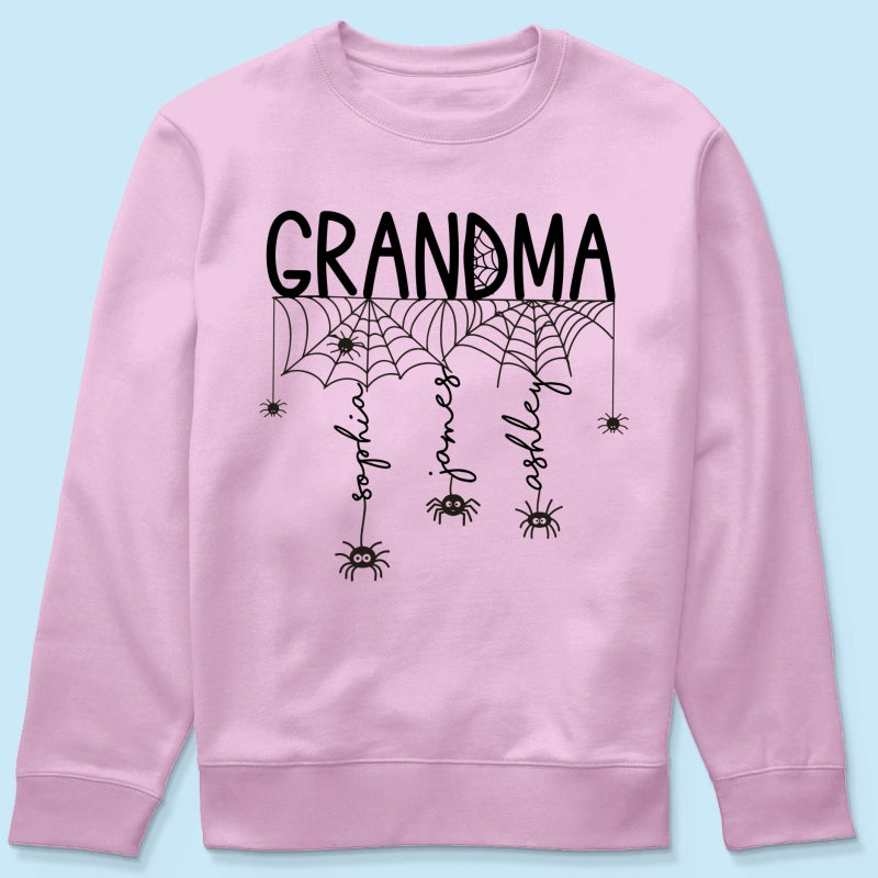 Halloween Grandma Mom Spooky Spiders - Personalized Shirt