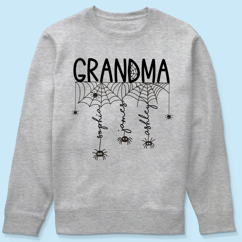 Halloween Grandma Mom Spooky Spiders - Personalized Shirt