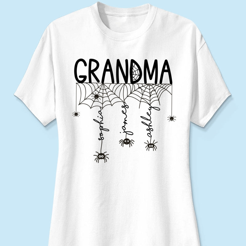 Halloween Grandma Mom Spooky Spiders - Personalized Shirt