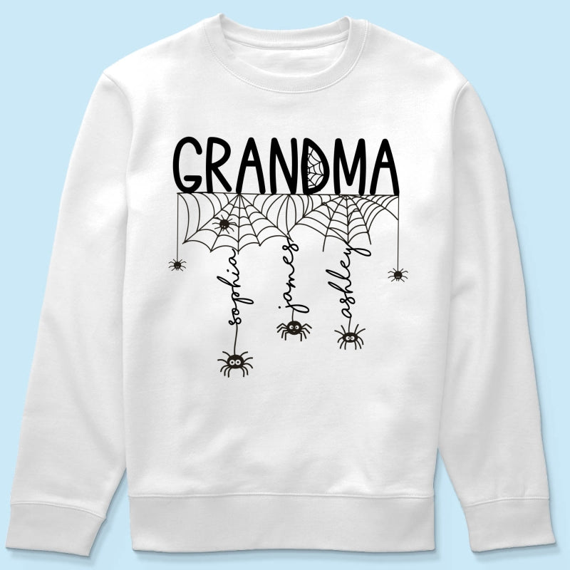 Halloween Grandma Mom Spooky Spiders - Personalized Shirt