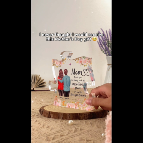 Mom You Are Important Piece Of My Life Personalized Acrylic Puzzle Block, Mother's Day gift for Moms