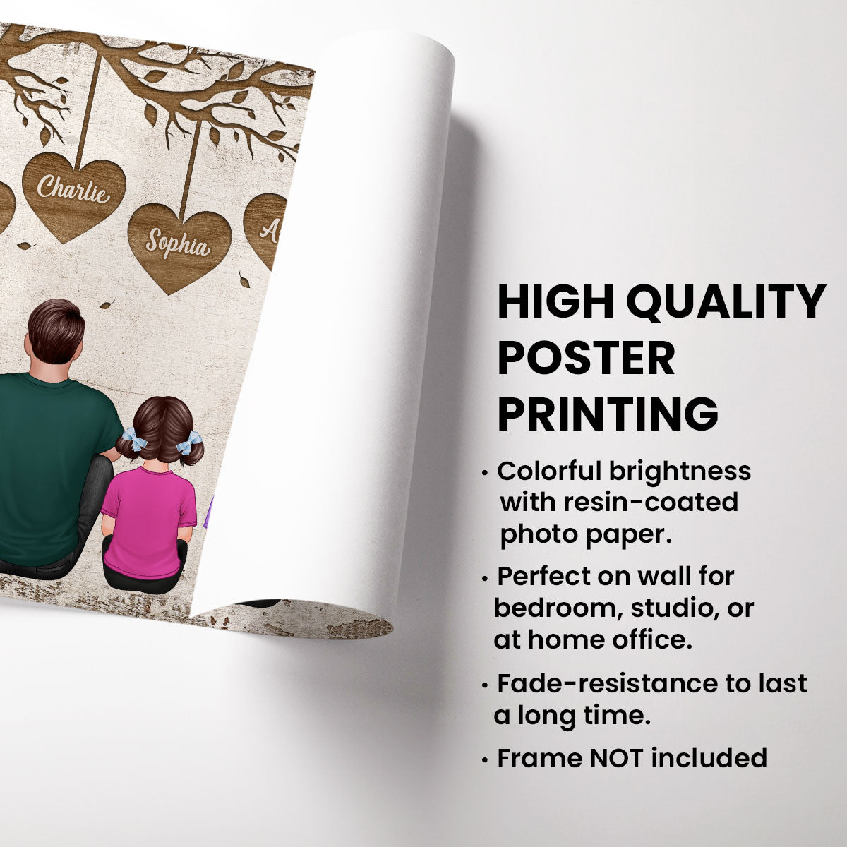 Heart Tree To The World You Are a Father Personalized Horizontal Poster