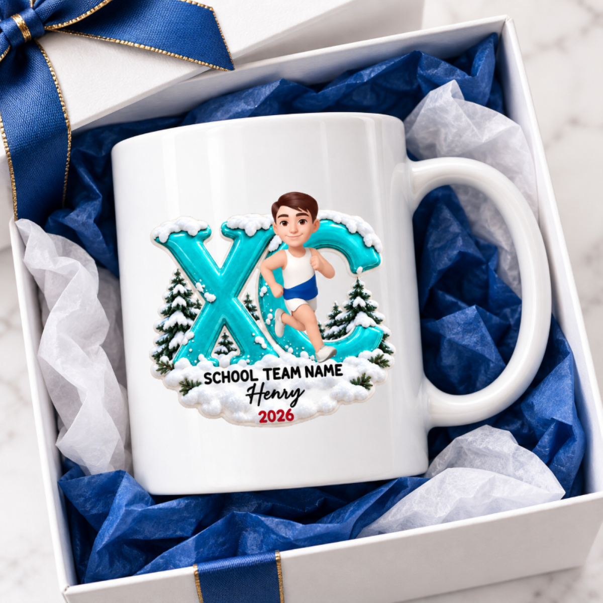 Trending Cross Country - Personalized Mug - High school Runner Keepsake, Custom Running Christmas Gift For Boy Girl Runner