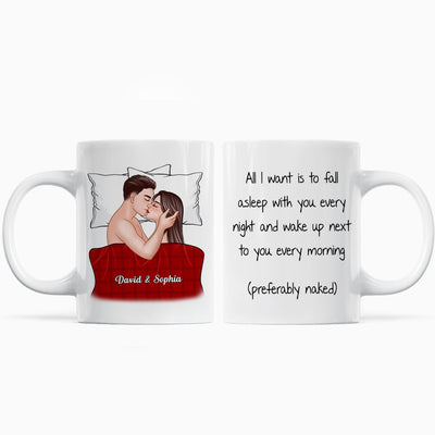All I Want Is To Fall Asleep With You Valentine‘s Couple Personalized Mug