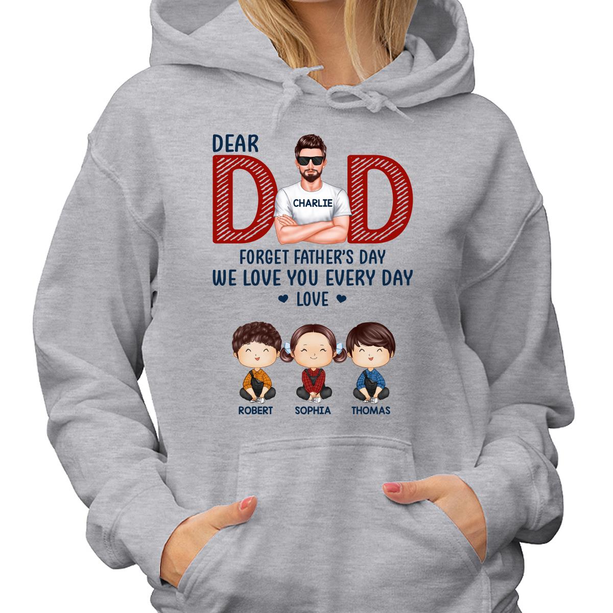 Dad Forget Father‘s Day Watercolor Cute Kids Personalized Shirt