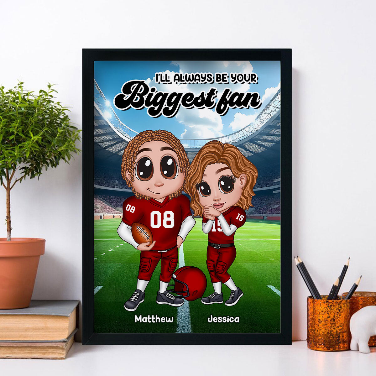 American Football Couple Y2K Style Personalized Poster,  Gift For Couples