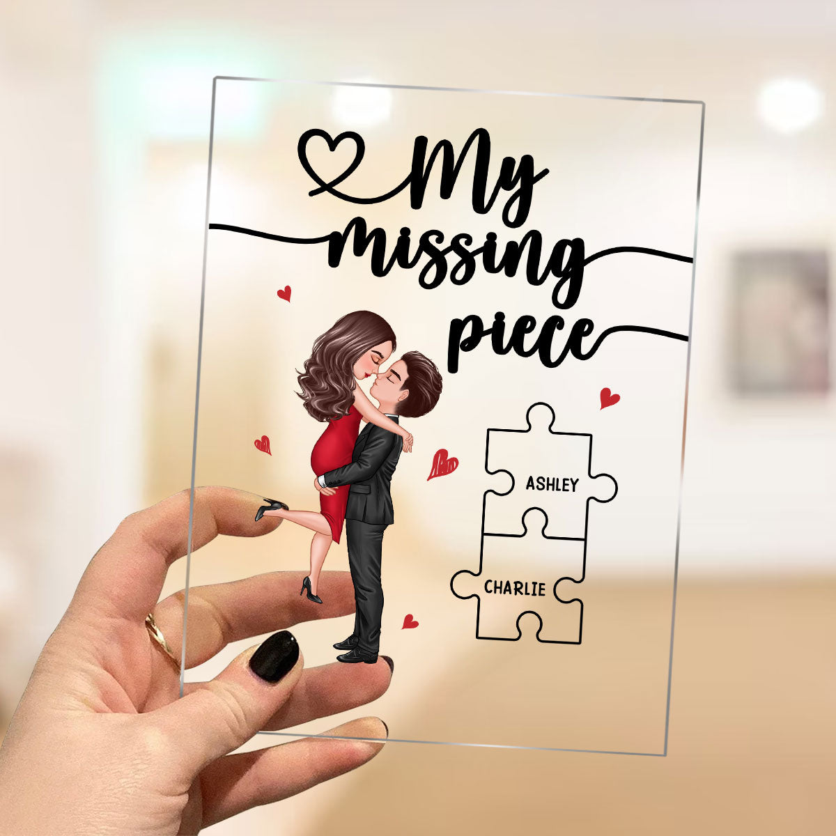 My Missing Piece Valentine‘s Day Gift For Her Gift For Him Personalized Rectangle Acrylic Plaque