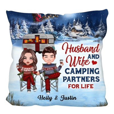 Camping Partners For Life Christmas Personalized Pillow (Insert Included)