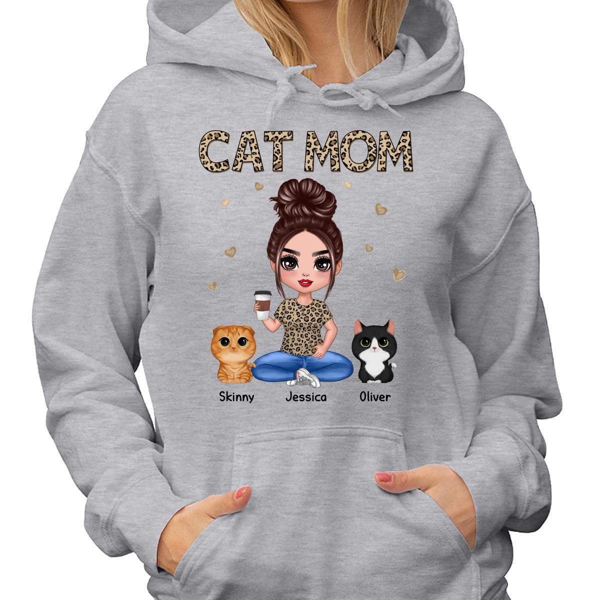 Leopard Cat Mom Watercolor Cute Cats Personalized Shirt
