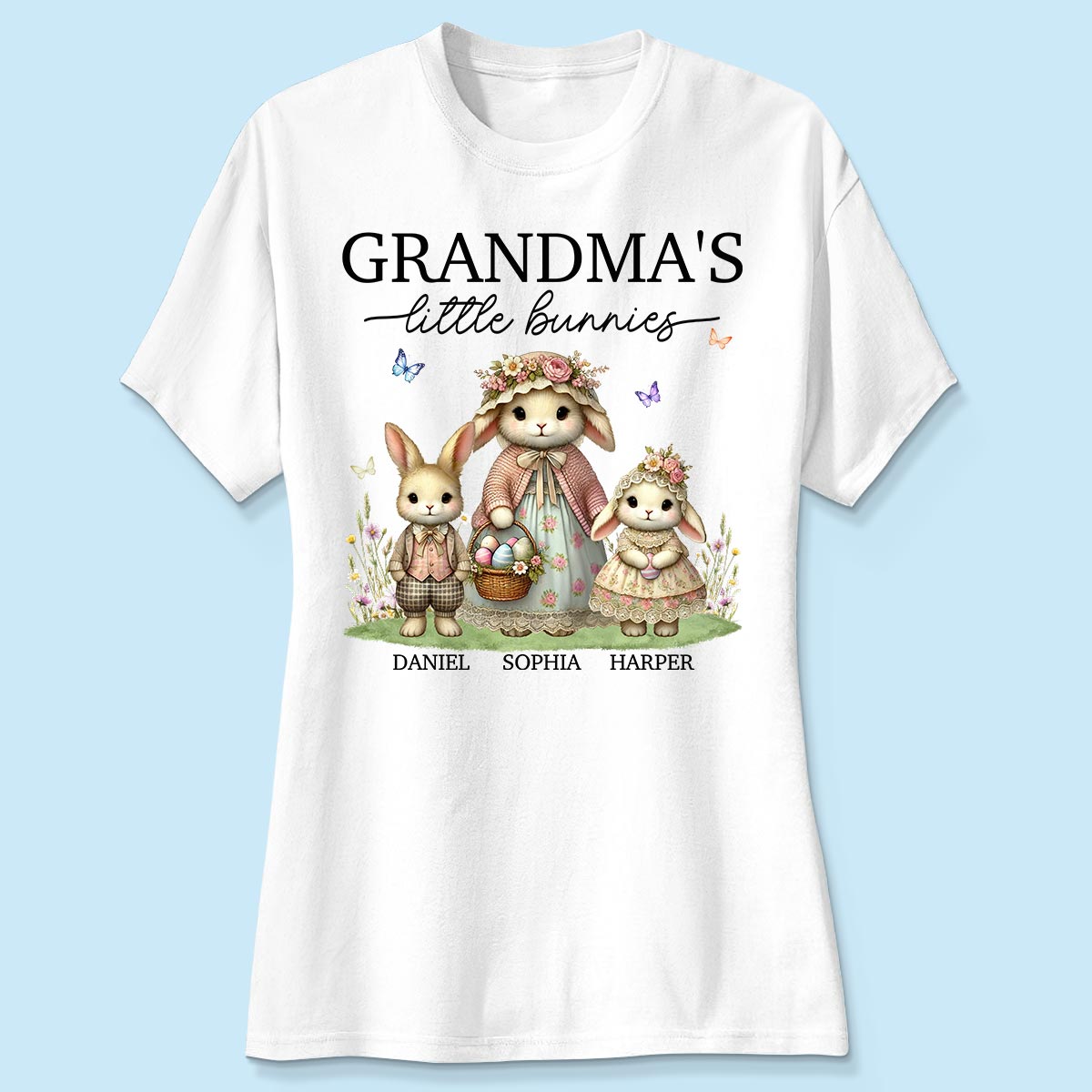 Vintage Grandma Bunny Easter Personalized Shirt