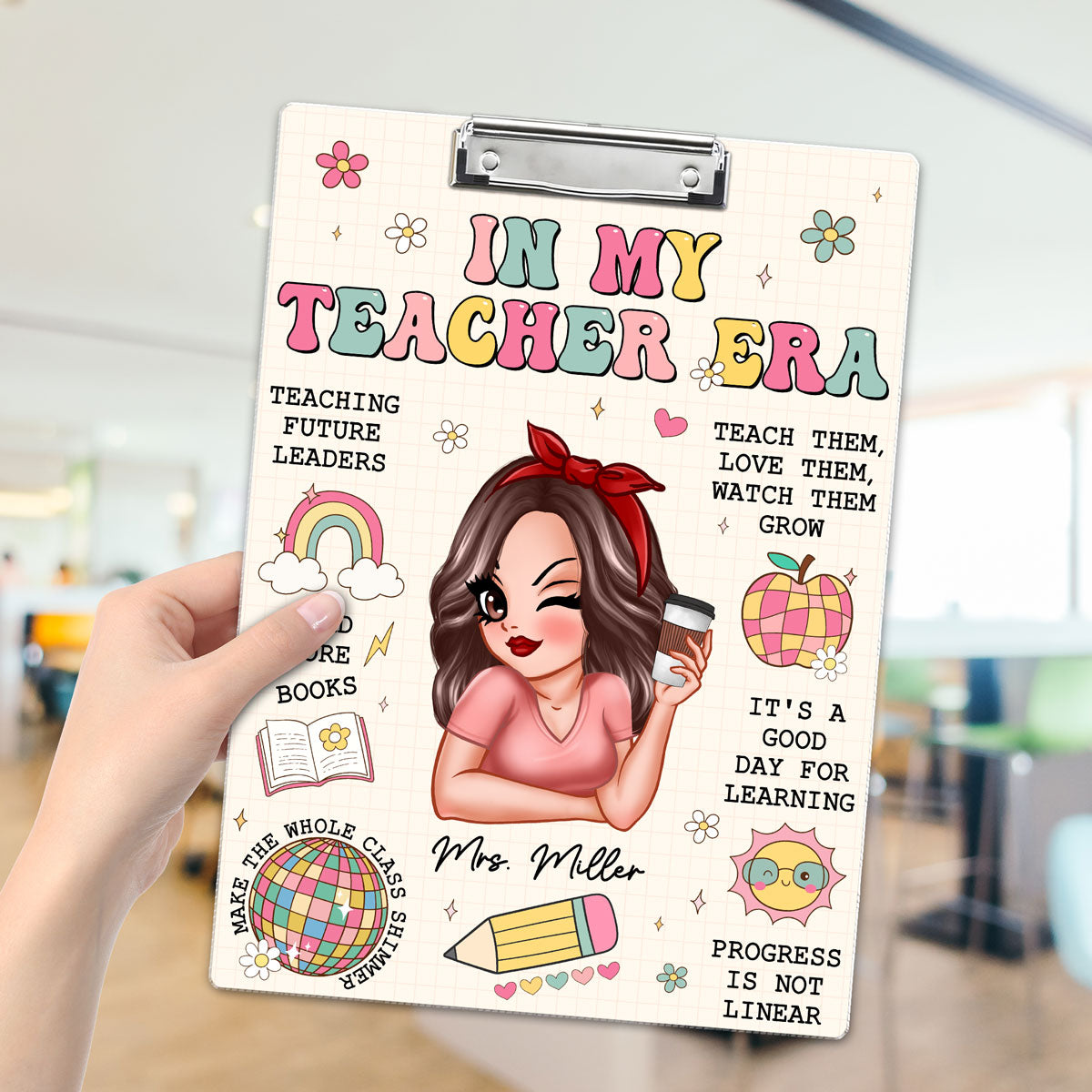 In My Teacher Era Teacher Affirmations Personalized Clipboard