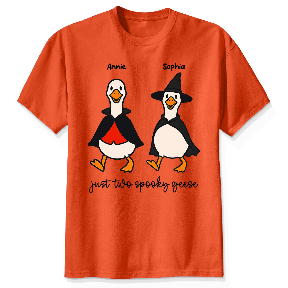 Halloween Funny Cute Spooky Goose Besties Personalized Shirt, Group Shirt For Besties