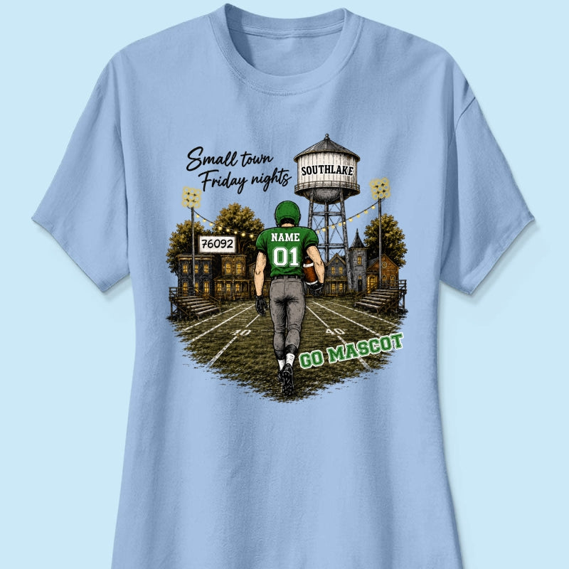 Custom Town Name & Zip Code - Personalized Shirt - Game Day Shirt for Football Mom, Football Mama