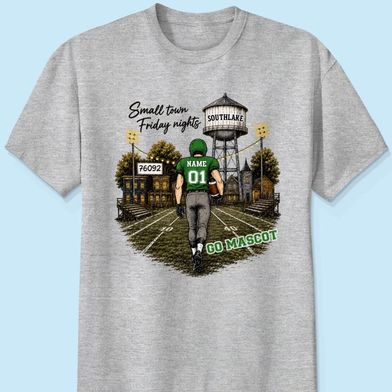 Custom Town Name & Zip Code - Personalized Shirt - Game Day Shirt for Football Mom, Football Mama