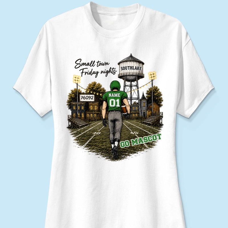 Custom Town Name & Zip Code - Personalized Shirt - Game Day Shirt for Football Mom, Football Mama