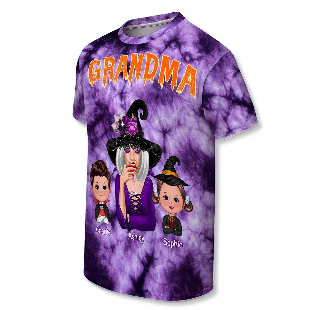 Witch Grandma & Kids Personalized Shirt, Halloween Costume for Grandma