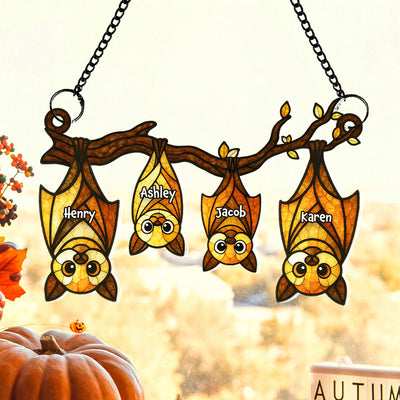 Bat Halloween Familly Hanging Personalized Acrylic Suncatcher