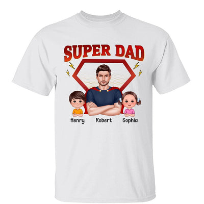 Super Dad Cool Man & Doll Kids Personalized Shirt
