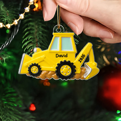 Christmas Truck for Kids Boys Girls, Personalized 3D Effect Acrylic Ornament, Gift for Son, Daughter, Grandson, Granddaughter