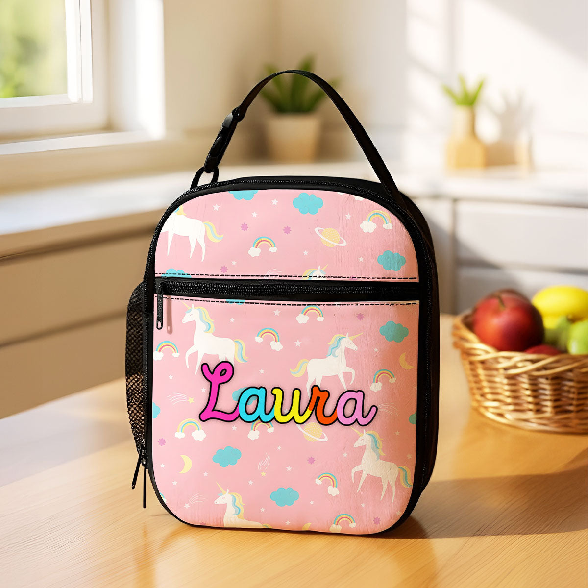 Personalized Insulated Kid Lunch Bag, Custom Kid Name Back to School Meal Tote Kit for Girls, Boys