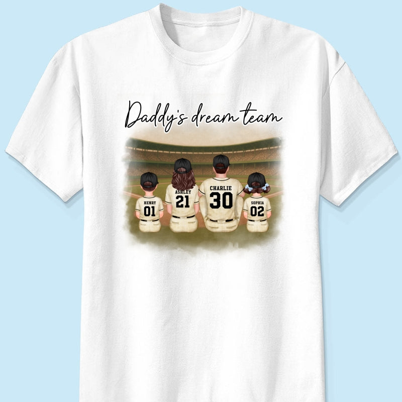 Retro Vintage Baseball Daddy's Dream Team Personalized Shirt, Gift For Dad