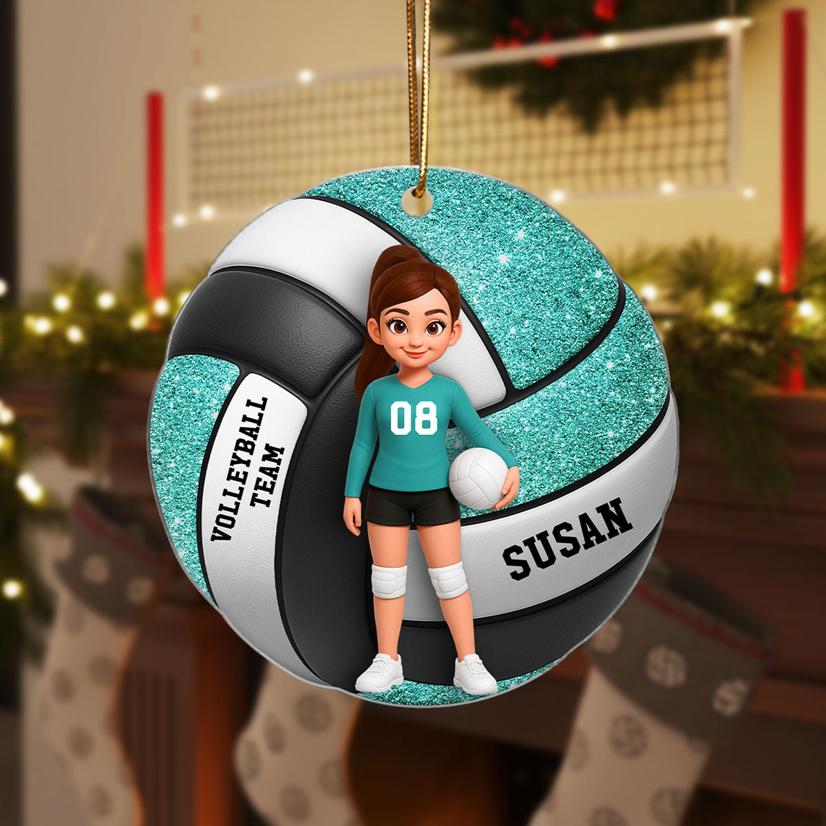 Volleyball Boy & Girl 2D Flat - Personalized Acrylic Ornament