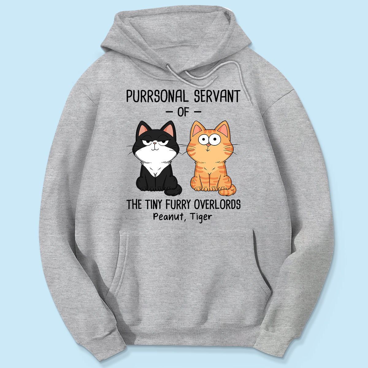 Purrsonal Servant Of Fluffy Cats Funny Expressions Personalized Shirt