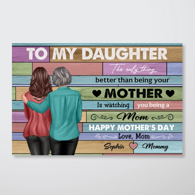 To My Daughter From Mom Happy Mother's Day Beautiful Color Palette Personalized Poster, Heartfelt Gift For Daughter