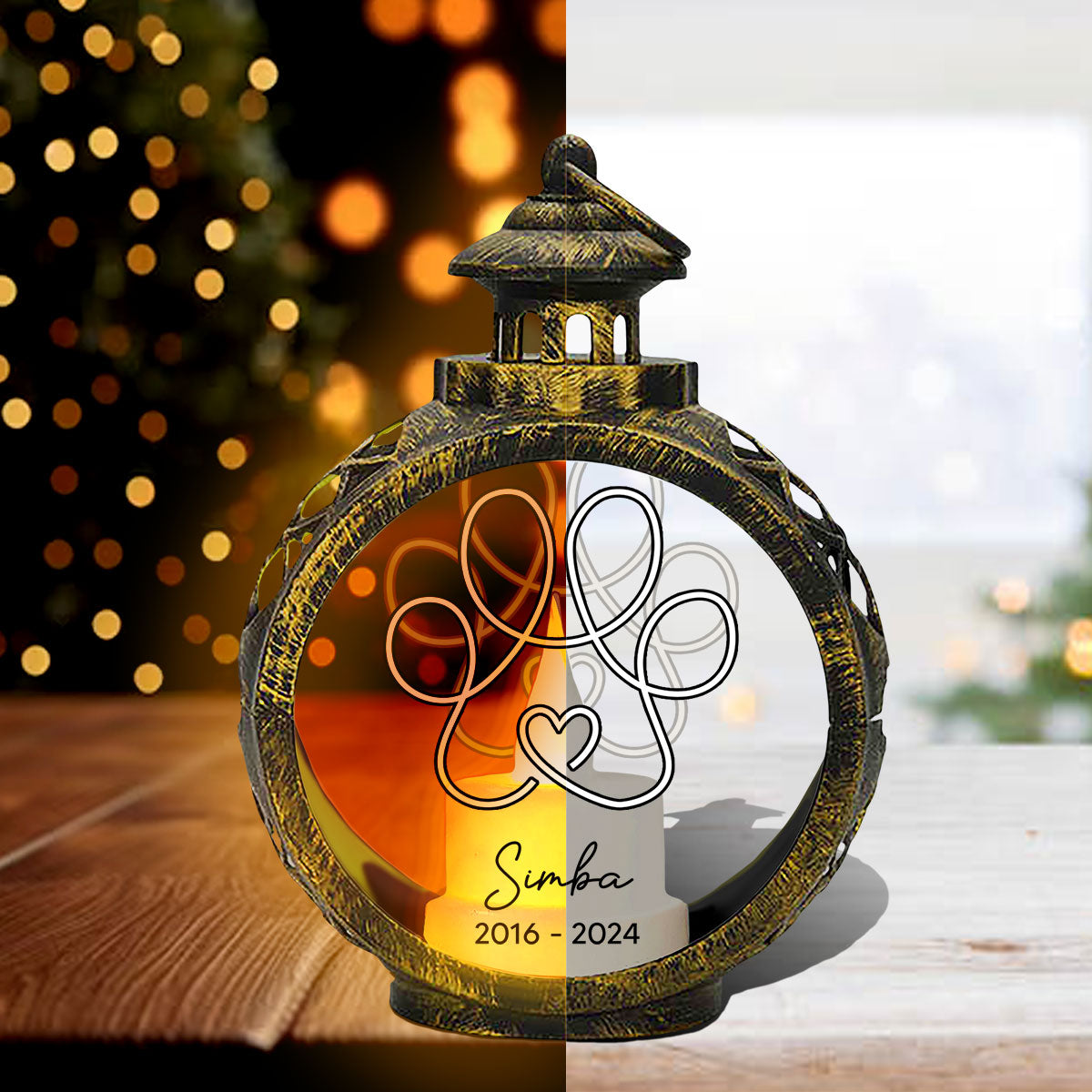 Dog Pet Memorial Keepsake Always In Your Heart Personalized Lantern Ornament