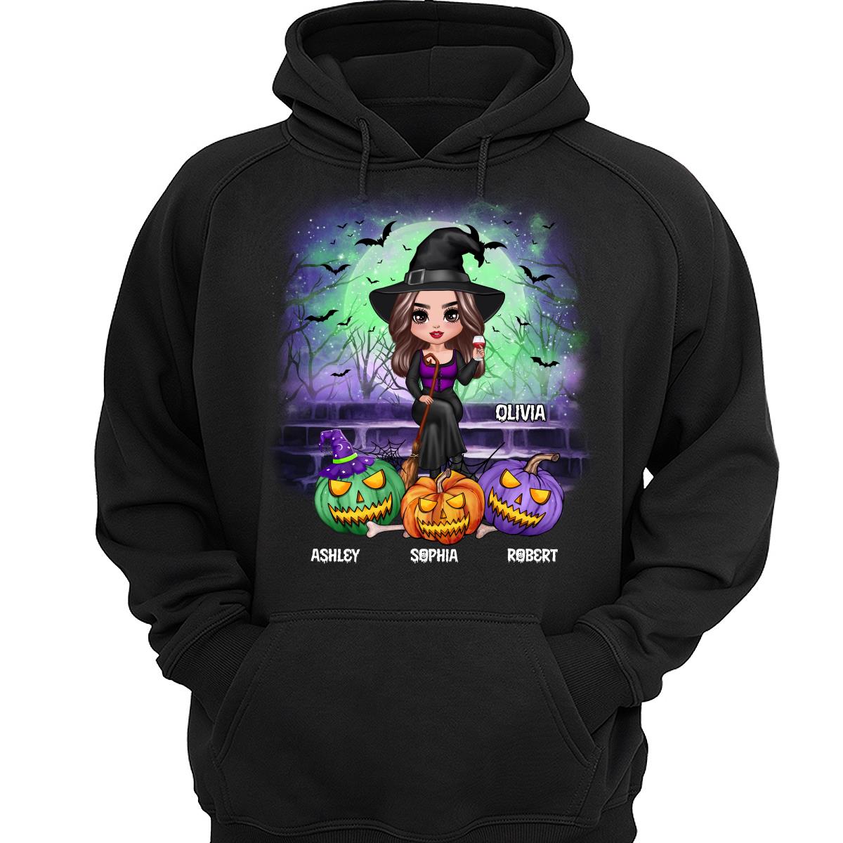 Halloween Grandma Mom On Stair Pumpkins Personalized Shirt
