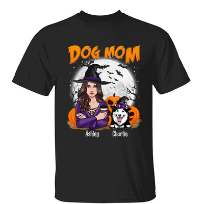 Dog Mom Halloween Woman Front View Vector Personalized Shirt
