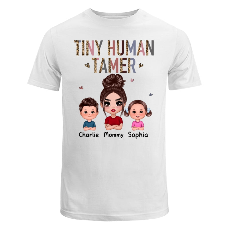 Tiny Human Tamer Doll Mother Kids Leopard Pattern Funny Personalized Shirt