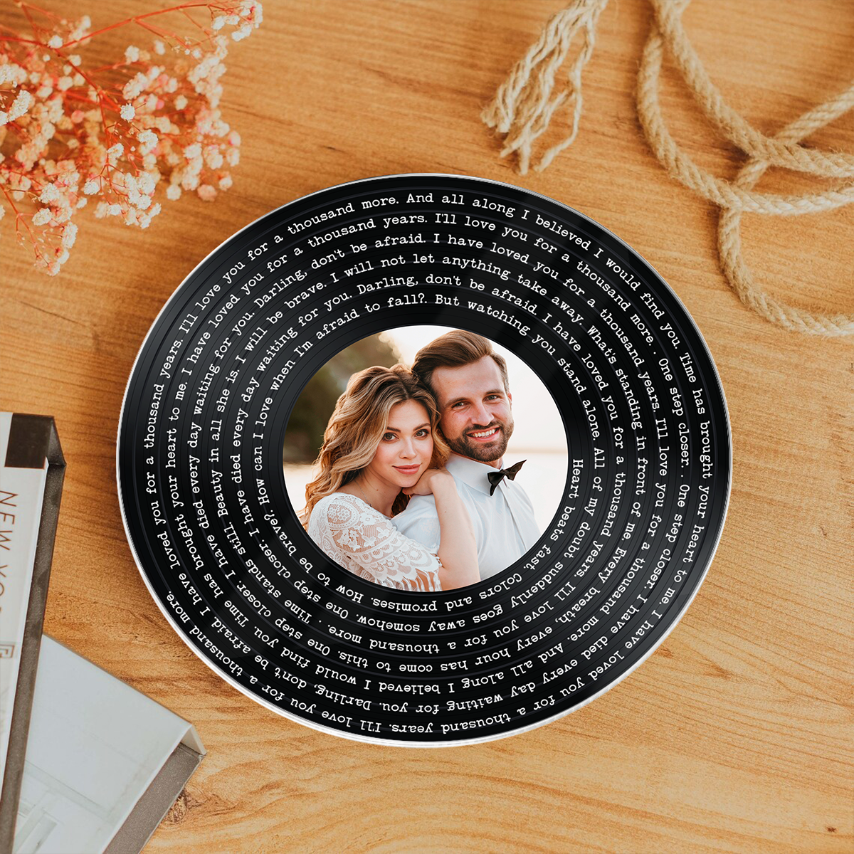 Personalized Vinyl Lyrics Record with Photo - Acrylic Song Plaque - Anniversary Wedding  Birthday Gift for Her Him