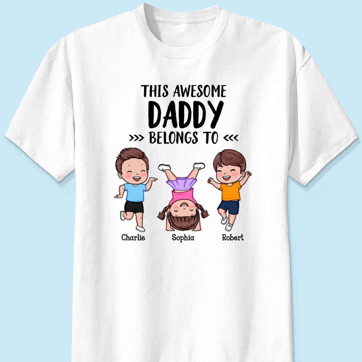 This Awesome Daddy Grandpa Belongs To Happy Kids Vector Personalized Shirt