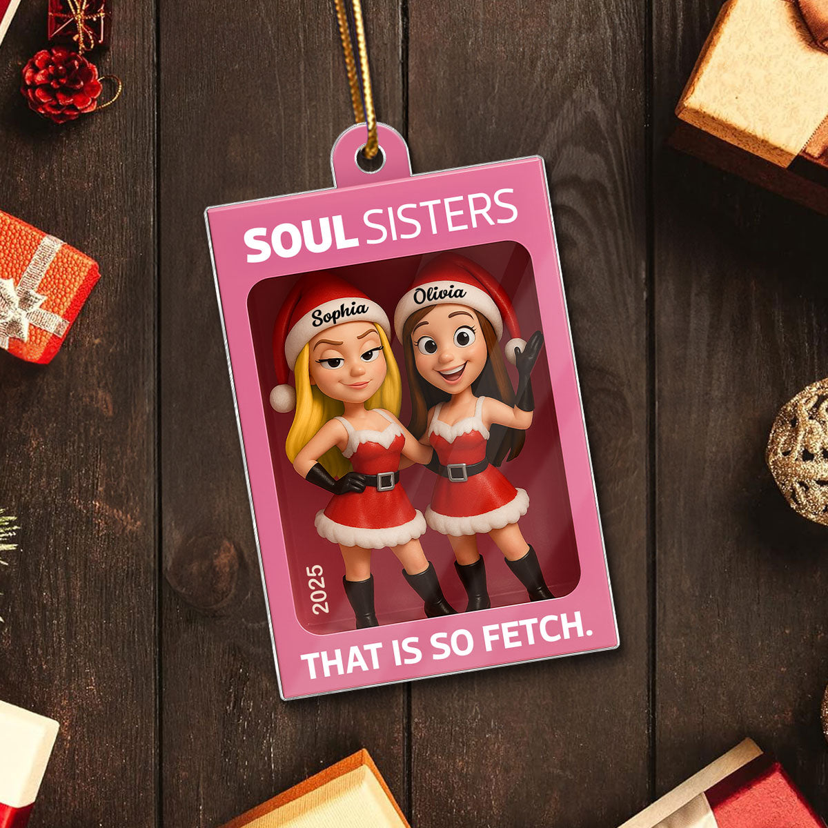 Cool Girls Merry Fetch-mas Funny Christmas Gift For Besties Personalized Acrylic Ornament