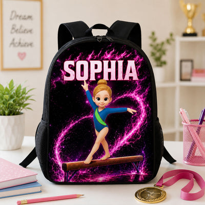 Gymnastic Trendy Design Backpack for Girls - Personalized Backpack - Back to School Gift for Daughter, Granddaughter