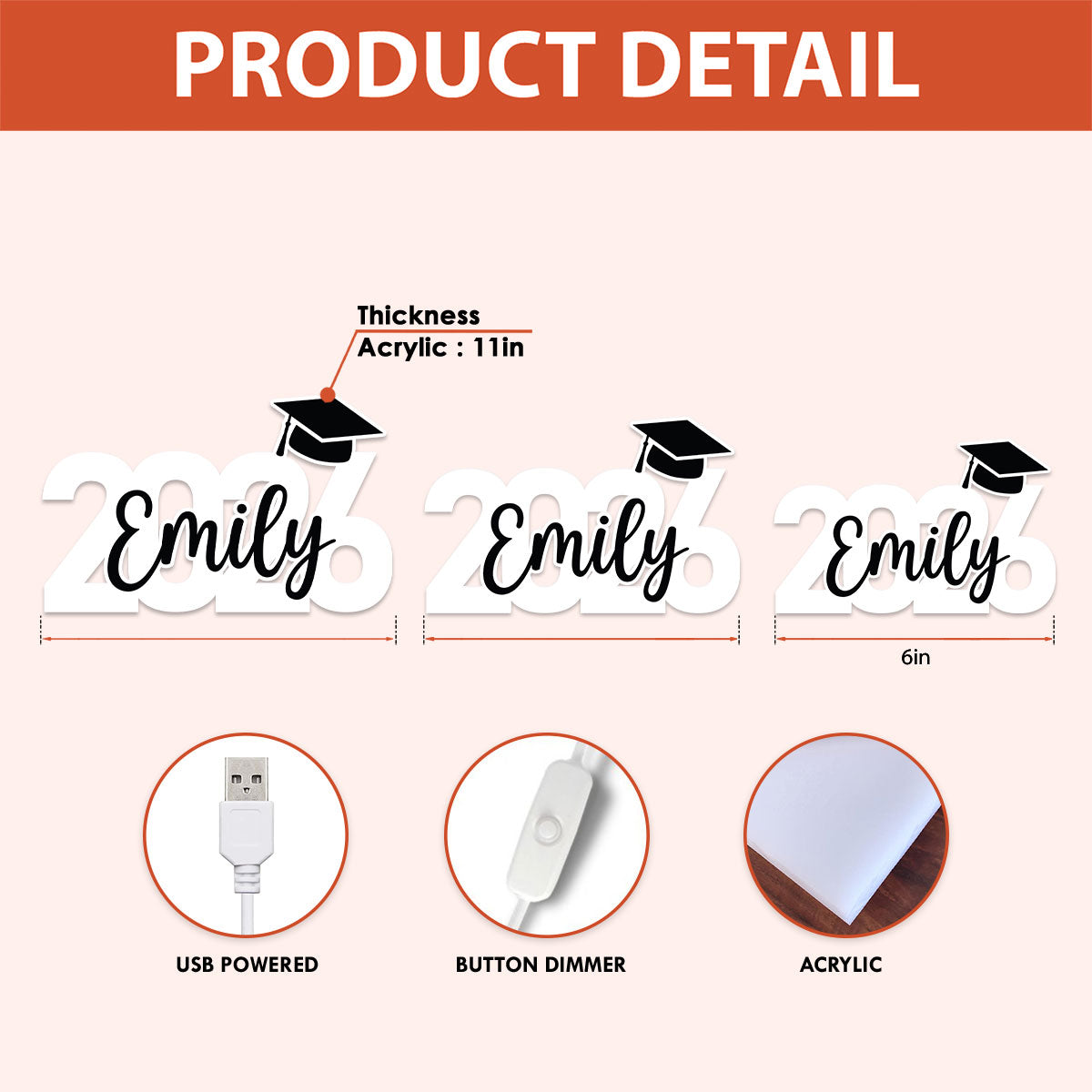 Class Of 2025 Graduation - Personalized Light Box - Graduation Gift, Graduation Keepsake, Decoration