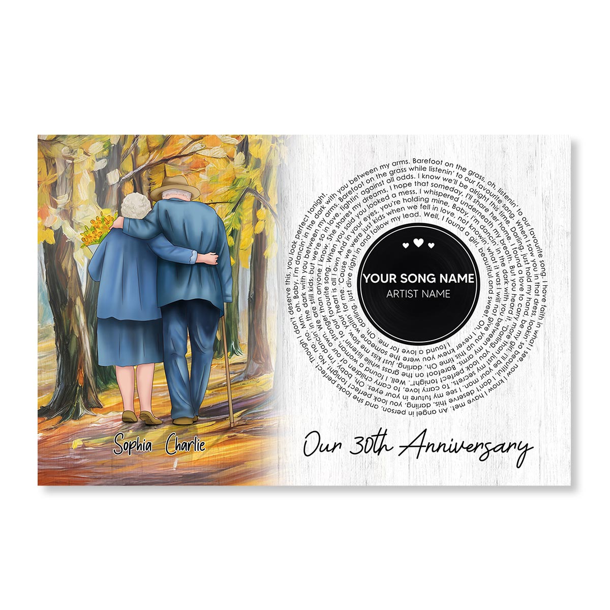 I Want To Grow Old With You Song Lyrics Art Personalized Poster, Anniversary  Gift For Him, For Her