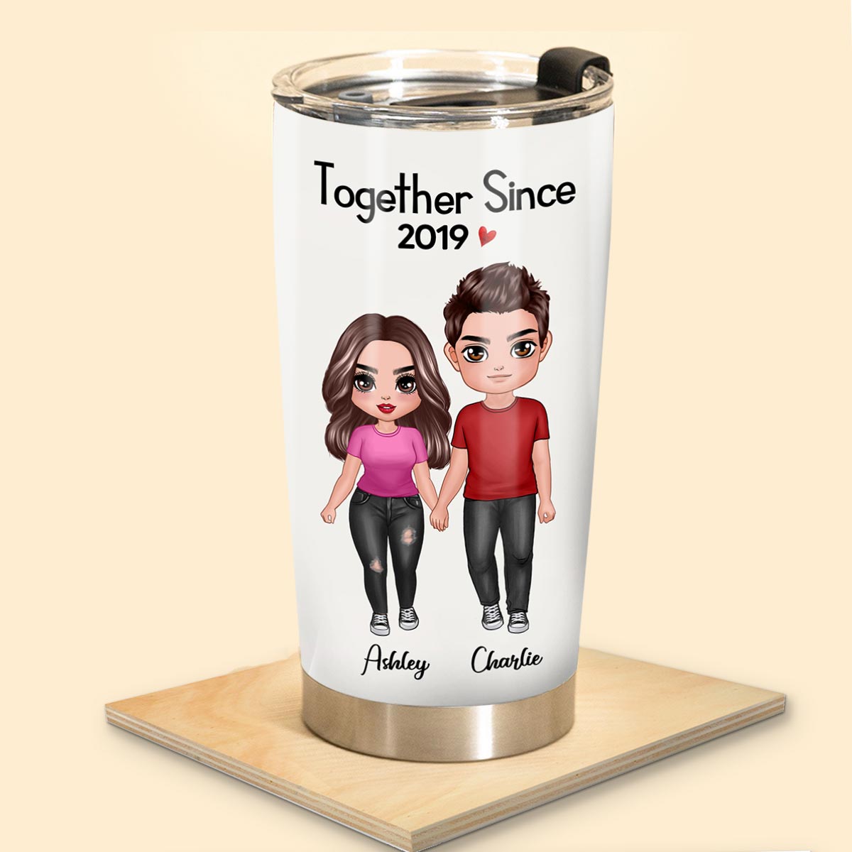 Doll Couple Standing Gift For Him For Her Personalized Tumbler