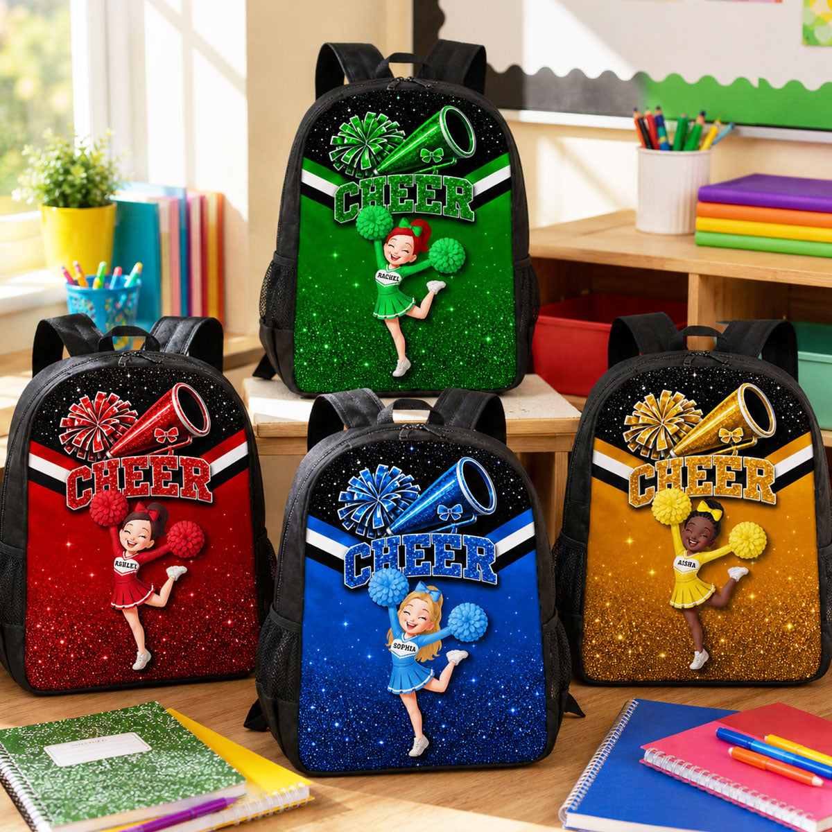 Cheerleader Girl - Personalized Backpack - Back To School Gift For Cheerleading Team Girls, Daughters, Granddaughters