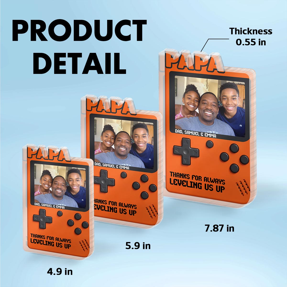 Retro Game Console Custom Photo - Personalized Acrylic Block Plaque - Father's Day Gift For Gamer Husband, Dad, Grandpa