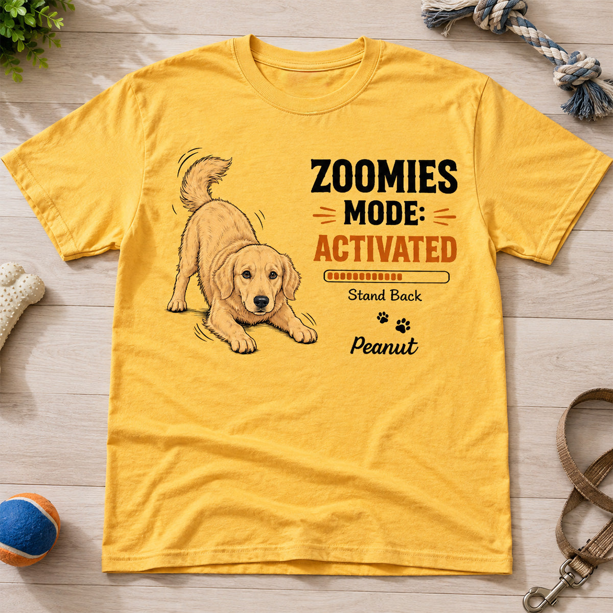 Zoomies Mode Activated Dog Play Bow Pose Custom Pet Photo - Personalized Shirt - Funny Gift For Dog Lover