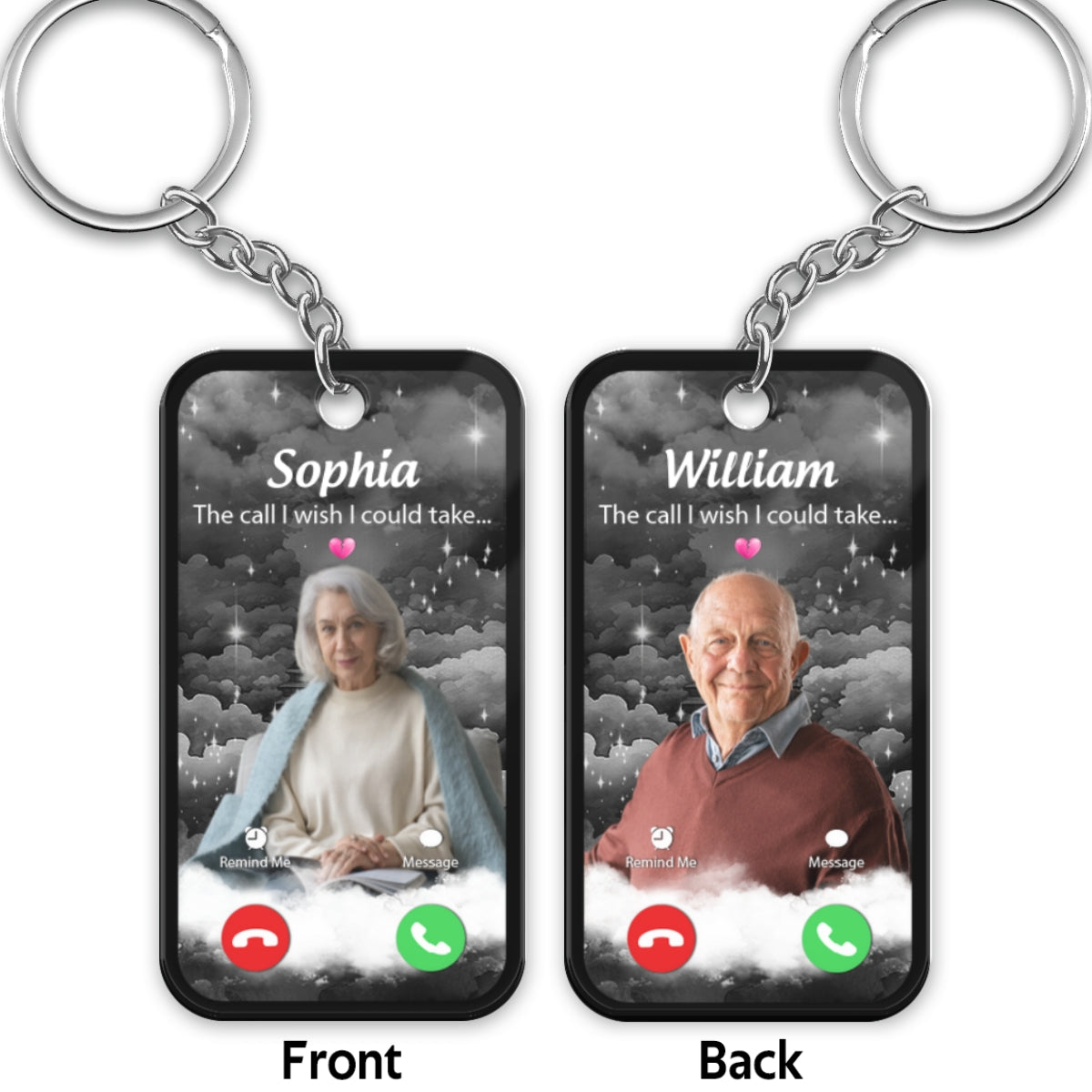 The Call I Wish Memorial Sympathy Gift Remembrance Keepsake Photo Inserted Different On 2 Sides Personalized Acrylic Keychain