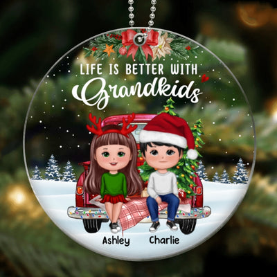 Better With Grandkids On Truck Personalized Acrylic Ornament