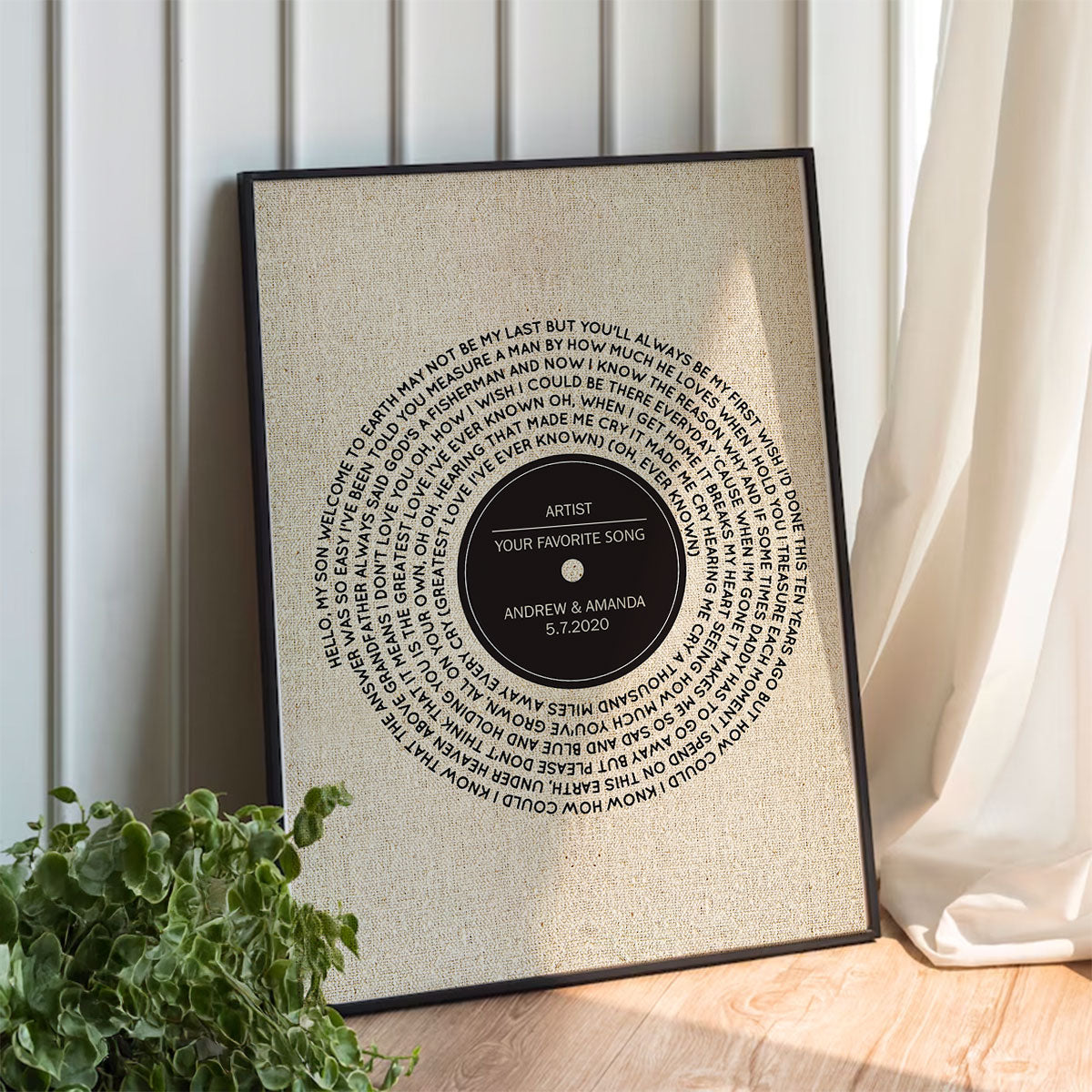 Vinyl Record First Dance Song Lyrics Wall Art Personalized Poster, Valentine's Day, Anniversary Gift for Him or Her - Music Lover