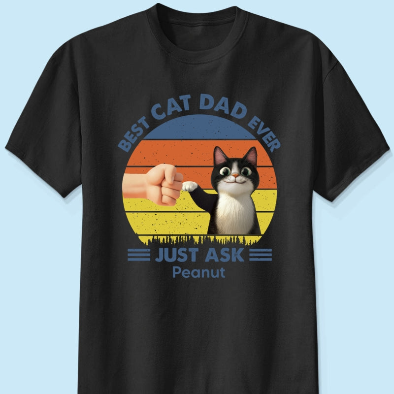 Best Cat Dad Cute Cartoon Cats Personalized Shirt, Gift for Cat Dads