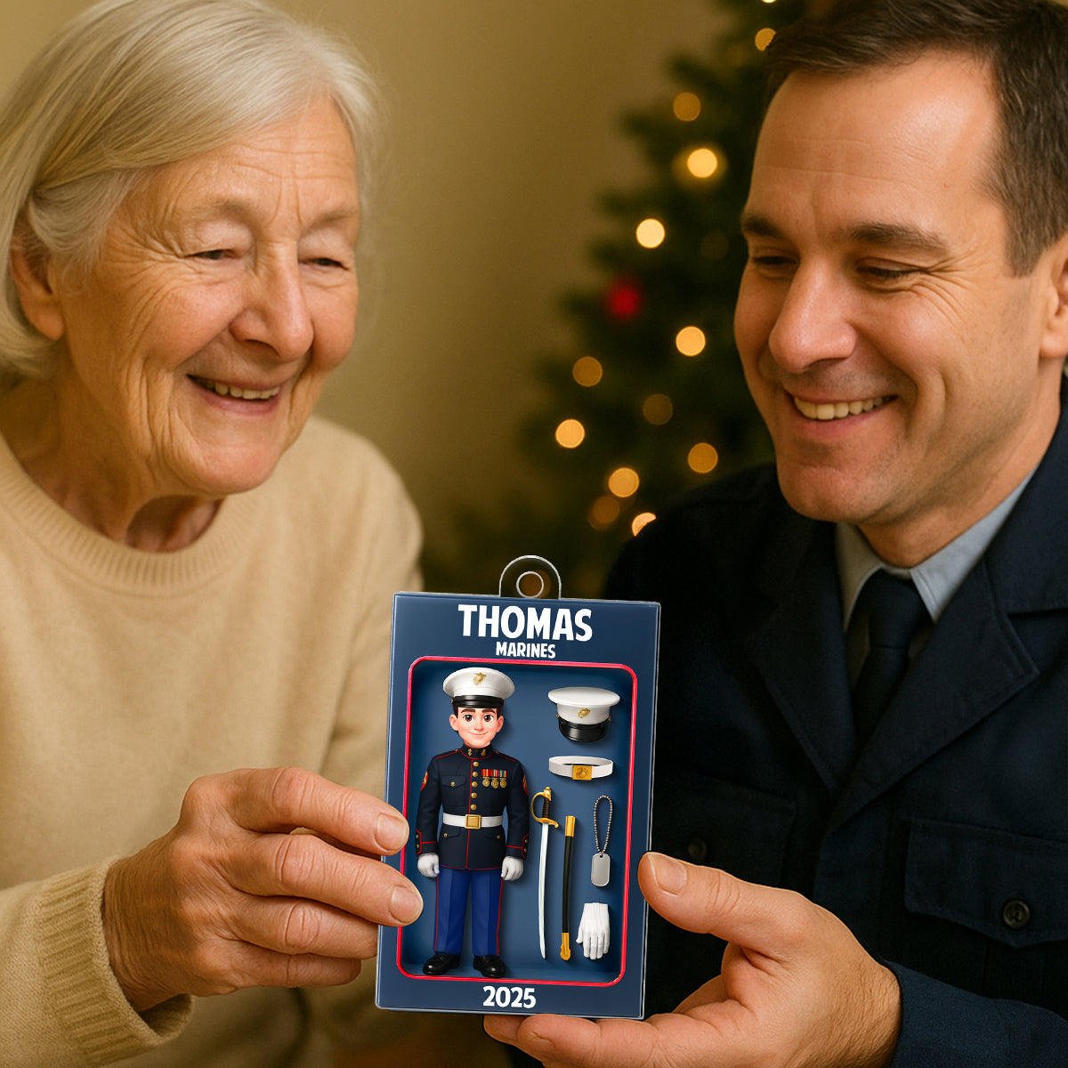 Military Action Figure - Personalized Acrylic Ornament - Special Gift For The Military