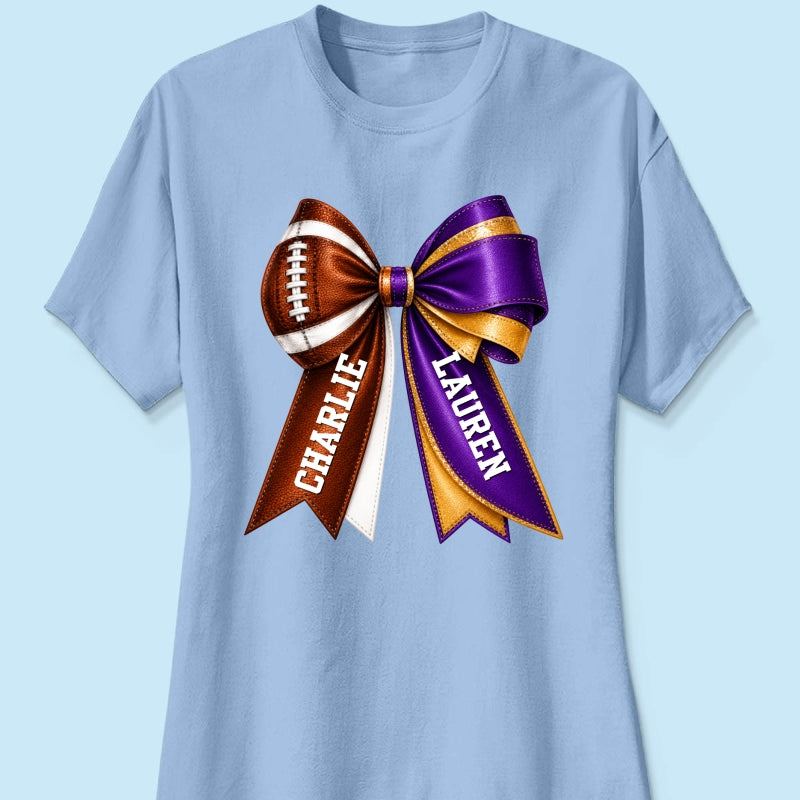 Custom Football & Cheer Name - Personalized Shirt - Game Day Shirt, Football Girlfriend Shirt, Cheer Mom Shirt
